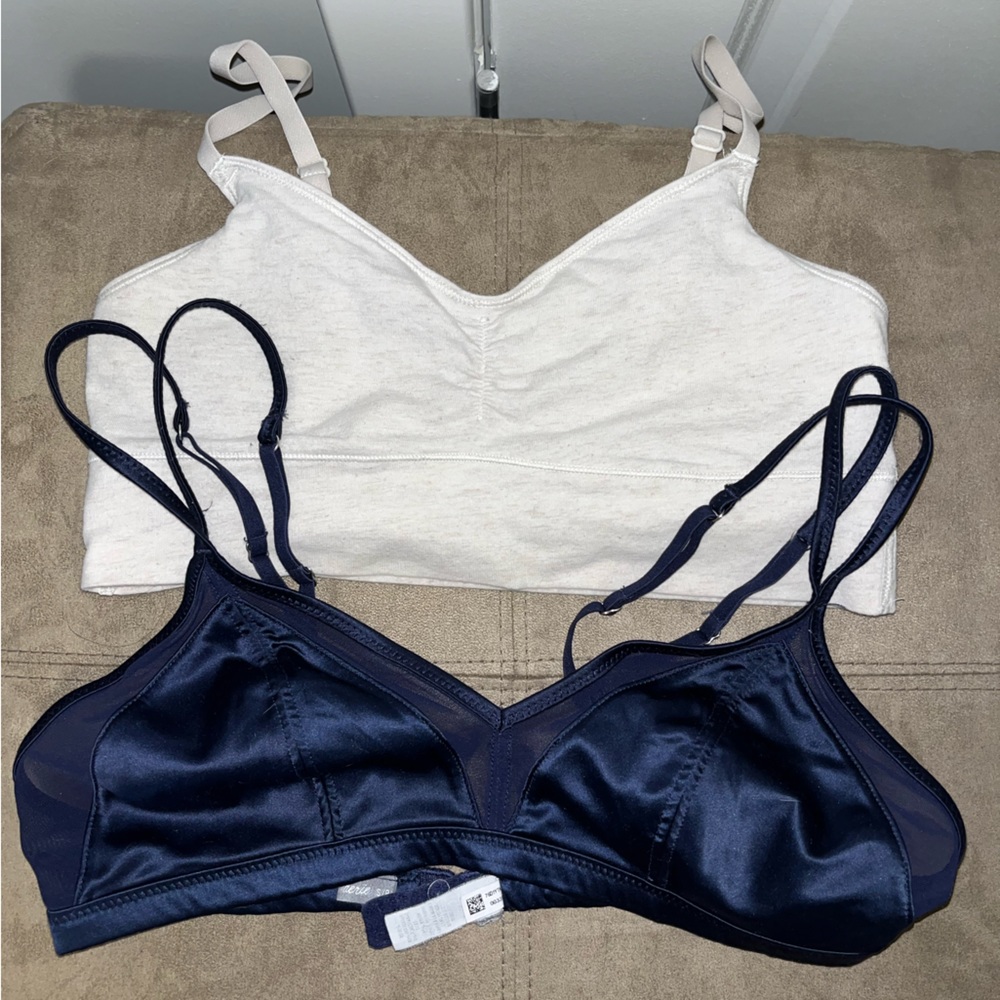 Bundle of aerie bralettes (blue and tan-both size small)
